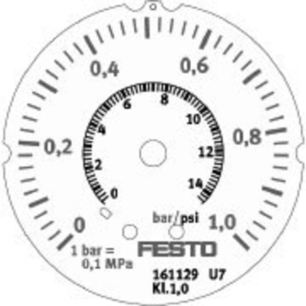Festo Flanged Precision Pressure Gauge FMAP-63-1-1/4-EN FMAP-63-1-1/4-EN